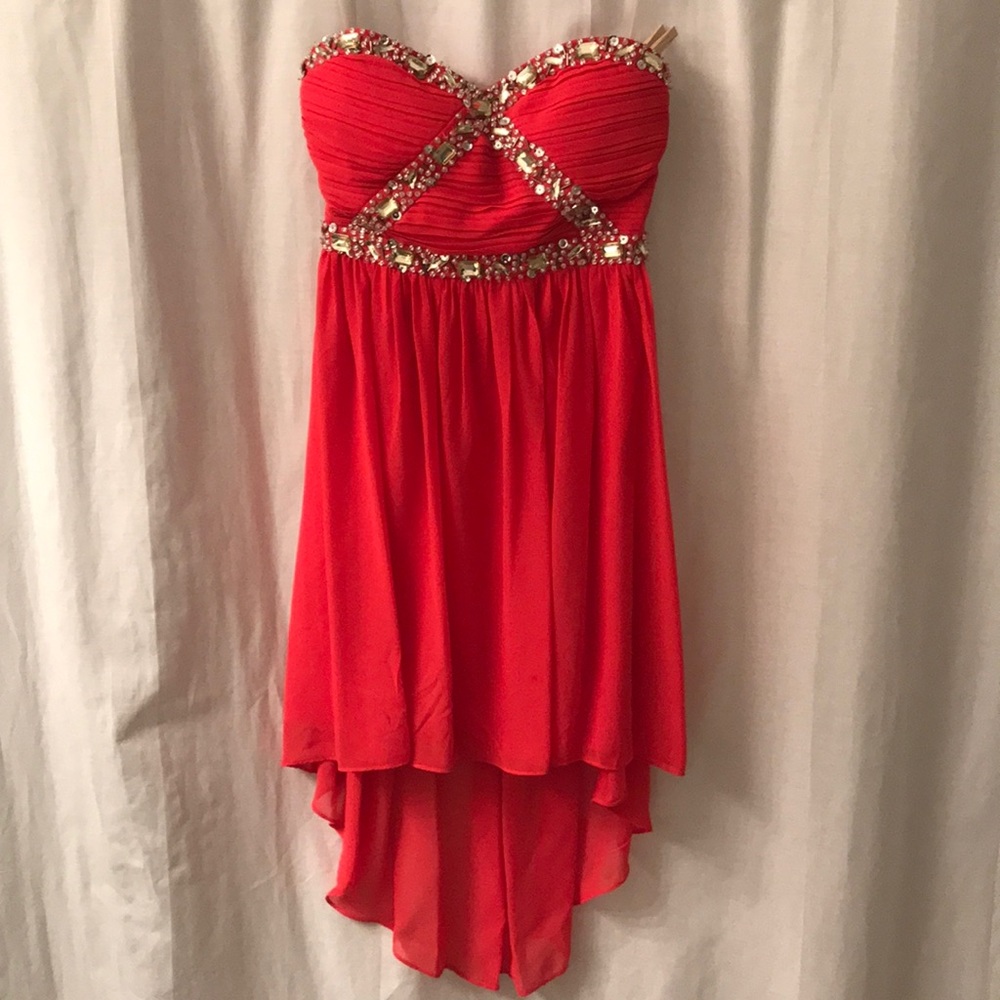 Pink High Low Formal Dress